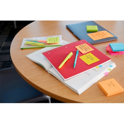 Post-it® Notes - Floral Fantasy Color Collection - 500 - 3" (76.20 mm) Flag/Note Width x 3" (76.20 mm) Flag/Note Length - Square - 100 Sheets per Pad - Unruled - Limeade, Blue Paradise, Citron, Positively Pink, Iris Infusion - Paper - Self-adhesive, Repositionable - 5 / Pack ULTRA COLOURS REMOVABLE STICKS TO MOST SURFACES 100/PAD