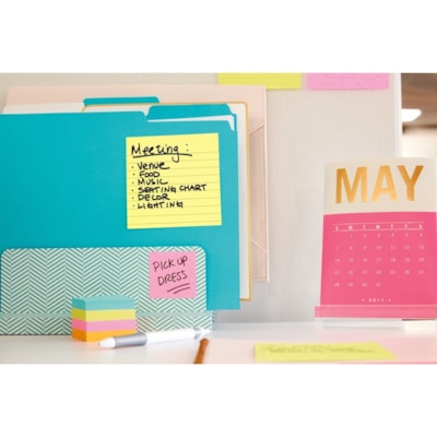 Post-it® Lined Notes - 300 - 4" (101.60 mm) Flag/Note Width x 4" (101.60 mm) Flag/Note Length - Square - 300 Sheets per Pad - Ruled - Canary Yellow - Paper - Recyclable - 1 Pad  