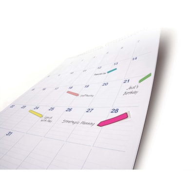 Post-it® - Languettes en forme de flèche dans distributeur portable - Couleurs vives - largeur de drapeau/note 1/2 po (12,70 mm) x longueur de drapeau/note 1 3/4 po (44,45 mm) - Flèche, Rectangulaires - Non ligné - Orange, Rose, Vert, Bleu, Jaune, Eau - Amovible, Autocollant  