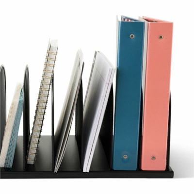Safco Mesh Desk Organizers - 8 Compartment(s) - Compartment Size : 2" (50.80 mm) - 8.3" (209.55 mm) Height x 19.3" (488.95 mm) Width x 11.5" (292.10 mm) Depth - Desktop - Powder Coated - Black - Steel - 1 Each 8 - 2" WIDE VERTICAL PARTS.BLK 19 1/4"W X 11 1/2"D X 8 1/4"H