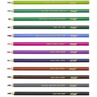 Prang Colored Pencils - 3.3 mm (0.13") Assorted Lead - Assorted Barrel - 24 / Set  