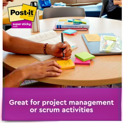 Post-it® Super Sticky Notes - Energy Boost Color Collection - 450 - 3" (76.20 mm) Flag/Note Width x 3" (76.20 mm) Flag/Note Length - Square - 90 Sheets per Pad - Unruled - Vital Orange, Tropical Pink, Sunnyside, Blue Paradise, Limeade - Paper - Self-adhesive - 5 / Pack ENERGY BOOST COLOUR COLLECTN 