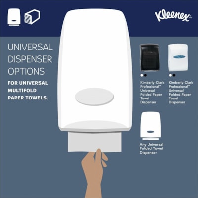 Essuie-tout Recyclé Kleenex - 1 Pli - largeur de 9,20 po (233,68 mm) x longueur de 9,40 po (238,76 mm) - Blanc - 150 emballage - 8 / Carton KLEENEX KIMBERLY CLARKE 150PQT  8 PQT PAR BOÎTE
