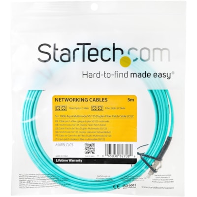 StarTech.com - Câble réseau A50FBLCLC5 - 16,4 pi (5 m) Fibre Optique Câble réseau pour Périphérique réseau, Panneau, Concentrateur, Routeur, Commutateur - First End : 2 x LC Network - Mâle - Second End : 2 x LC Network - Mâle - 10 Gbit/s - C  CABL 