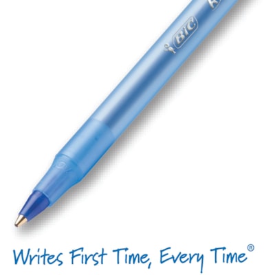 BIC Round Stic Ballpoint Pens - Medium Pen Point - Blue Ink - Blue Barrel - 60 / Box BULK BOX 60 PENS PER PK 