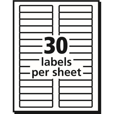Avery® - Étiquettes de classement TrueBlock(tm) - hauteur de 2/3 po (16,92 mm) x largeur de 3 7/16 po (87,30 mm) - Permanent Adhésif - Rectangulaires - Laser, Jet d'encre - Blanc - Papier - 30 / Feuille - 600 Total d'étiquette(s) - 600 / emballage BLANCHES 3-7/16 X 2/3 600/PQT 31147-SNC