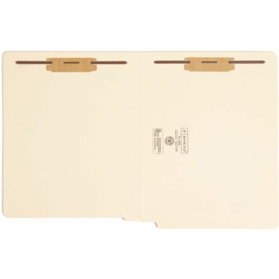 Smead Shelf-Master Straight Tab Cut Letter Recycled End Tab File Folder - 8 1/2" (215.90 mm) x 11" (279.40 mm) - 3/4" (19.05 mm) Expansion - 2 x 2B Fastener(s) - Folder - 2 Plys - Manila - 10% Recycled - 50 / Box SHELF-MASTER STRAIGHT-CUT TAB LETTER SIZE/MANILA