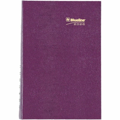 Blueline 2026 CoilPro 12-Month Daily Planner - January to December - 8" x 5" - Assorted Colours - Bilingual - Julian Dates - Daily - 12 Month - January 2026 to December 2026 - 7:00 AM to 7:30 PM - Half-hourly - 1 Day Single Page Layout - 5" (127 mm) x 8" (203.20 mm) Sheet Size - Twin Wire - Assorted  