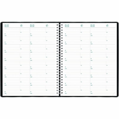 Blueline Essential Weekly Appointment Planner, Bilingual - Weekly - January 2025 - December 2025 - 7:00 AM to 8:45 PM - Monday - Friday, 7:00 AM to 4:45 PM - Saturday - 1 Week Double Page Layout - 9 1/16" (230.17 mm) x 11" (279.40 mm) Sheet Size - Twin Wire - Black - 11" (279.40 mm) Height - Bilingu  