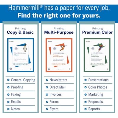 Hammermill - Papier Color Copy Digital - 100 Luminosité - format légal - 8 1/2 po (215,90 mm) x 14 po (355,60 mm) - 28 lb (12700,59 g) Poids de Base - Ultra lisse - Blanc - 500 / Ramette 28LB LEGAL PHOTOWHITE FSC CERTIFIED ACID FREE