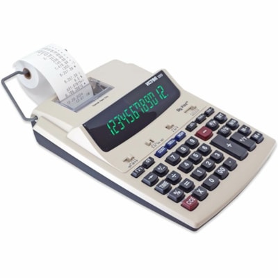 Victor 1310 Printing Calculator - Thermal - Black Print - 9 lps - Date, Clock, Independent Memory - 12 Digits - LED - AC Supply Powered - 7.5" (190.50 mm) Height x 2.2" (55.88 mm) Width x 9.5" (241.30 mm) Length - White - 1 Each BIG PRINT 