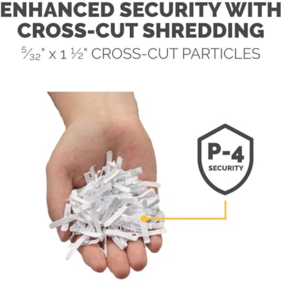 Fellowes Powershred® 225Ci 100% Jam Proof Cross-Cut Shredder - Continuous Shredder - Cross Cut - 22 Per Pass - for shredding Staples, Credit Card, CD, DVD, Paper Clip, Junk Mail, Paper - 0.2" (3.96 mm) x 1.5" (38.10 mm) Shred Size - P-4 - 2.80 in/s (71.12 mm/s) - 9.5" (241.30 mm) Throat - 60.57  20 SHTS CROSS CUT TEMP#3440101 SHRED SIZE 4MM X 38MM 16 GAL