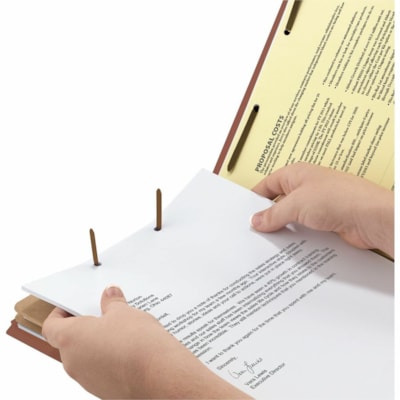 Smead 2/5 Onglet coupé format légal Recyclé Chemise de classification - 8 1/2 po (215,90 mm) x 14 po (355,60 mm) - 2 po (50,80 mm) Extension - 6 x 2K Attache(s) - 1 po (25,40 mm) Capacité de trombone, 2 po (50,80 mm) Capacité de trombone - Haut Position supé 2 DIVIDERS/2" EXPANSION RED LEGAL SIZE/RED