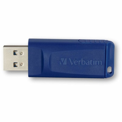 Verbatim 8GB USB Flash Drive - Blue - 8 GB - USB 2.0 Type A - Blue - 5 Year Warranty - 1 Each 8GB BLUE USB  RETRACTABLE 