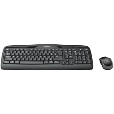 Logitech MK320 Wireless Desktop Combo with Media Shortcuts - USB Wireless RF 2.40 GHz Keyboard - 115 Key - Black - USB Wireless RF Mouse - Optical - Scroll Wheel - Black - Multimedia, Calculator, Media Player, Email Hot Key(s) - AA, AAA - Compatible with Computer for PC - 1 Each DESKTOP KEYBOARD AND MOUSE SET 