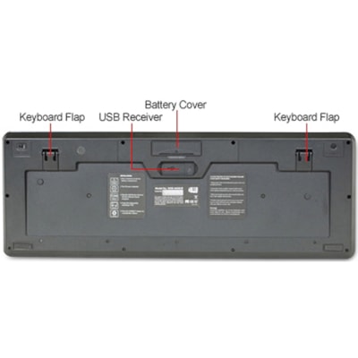 Adesso Wireless Desktop Touchpad Keyboard - Wireless Connectivity - RF - 30 ft (9144 mm) - 2.40 GHz - USB Interface - 104 Key(s) - On/Off Switch Hot Key(s) - English (US) - QWERTY Layout - Desktop Computer - TouchPad - Membrane Keyswitch - AAA Battery Size Supported - Black top Touchpad Keyboard ard (glazing black c