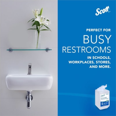 Scott - Nettoyant en mousse pour la peau - 1 L - Mains libres Dsitributeur - Main - clair - Sans colorant, Sans parfum, Recyclable - 6 / Carton EN MOUSSE KIMCARE SANS PARFUM