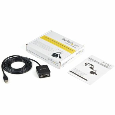 StarTech.com 6ft (1.8m) 1-Port FTDI USB to Serial RS232 Adapter Cable with COM Retention, USB to RS232 Adapter - TAA - USB to serial RS232 adapter - FTDI chipset, making it highly customizable and compatible - Small form factor, serial RS232 converter is USB powered - COM port retention; Compatible  COM retention to your laptop o r desktop computer t