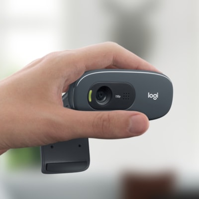 Logitech C270 Webcam - 30 fps - Black - USB 2.0 - 1 Each - 3 Megapixel Interpolated - 1280 x 720 Video - Fixed Focus - 55° Angle - Widescreen - Microphone - For Computer, Notebook, Monitor WEB CAMERA 
