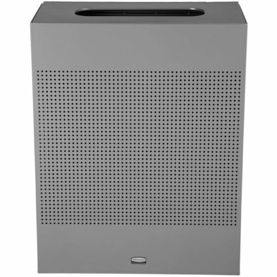 Rubbermaid Commercial Silhouettes Large Rectangle 22.5 Gal Stardust Silver Metallic - 85.17 L Capacity - Rectangular - For Indoor - Perforated, Leak Proof, Rigid, Fire-Safe, Removable Lid, Durable - Plastic, Steel, Metal - Stardust Silver Metallic 22.5 GOLLON SILVER METALLIC OPEN TOP  INDOOR