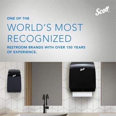 Scott Coreless High-Capacity Jumbo Roll Toilet Paper with Elevated Design - 2 Ply - 3.78" (96.01 mm) Width x 1150 ft (350.52 m) Length - White - Fiber - 12 / Carton BATH TISSUE ROLL 3-7/10"X1150' WHITE CASE OF 12 ROLLS