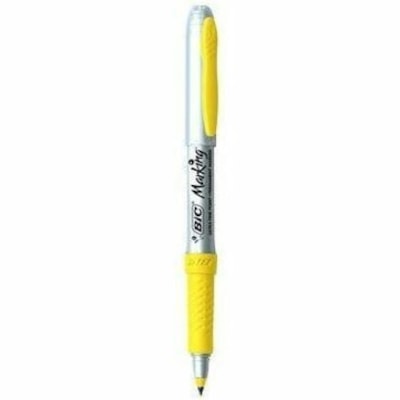 BIC Intensity Fashion Permanent Markers, Ultra Fine Point, Assorted colours, Non-Slip Grip For Comfort & Control, 12-Count - Ultra Fine Marker Point - Aqua, Black, Blue, Brown, Green, Lime, Orange, Pink, Purple, Red, Sky Blue, ... Ink MARKING PERMANENT MARKERS ULTRA FINE TIP 12-PACK
