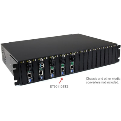 StarTech.com 10/100 Mbps Multi Mode Fiber Media Converter ST 2 km - Convert and extend a 10/100 Mbps Ethernet connection up to 1.2 miles/2km over Multi Mode ST fiber - fiber converter - ethernet media converter - fibre converter - 10/100 media converter - utp to fiber ps Ethernet connection up to 1 .2 miles/2km over Mu