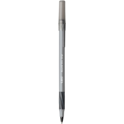 BIC Round Stic Grip Extra Comfort Black Ballpoint Pens, Medium Point (1.2mm), 12-Count Pack, Perfect Writing Pens With Soft Grip for Superb Comfort and Control - 1.2 mm (0.05") Medium Pen Point - Black Ink - 12 Pack ROUND STIC DISPOSABLE 