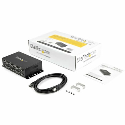 StarTech.com USB to Serial Adapter Hub - 8 Port - Industrial - Wall Mount - Din Rail - COM Port Retention - FTDI USB to RS232 - Add 8 DIN Rail-mountable RS232 Serial ports to any system through USB - 8 port usb to rs232 - 8 port usb to serial - industrial usb to serial converter - usb serial hub - u  Serial ports to any system th rough USB - 8 port u