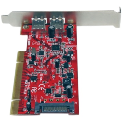 StarTech.com 2 Port PCI SuperSpeed USB 3.0 Adapter Card with SATA Power - 5Gbps - Add 2 SuperSpeed USB 3.0 ports to a computer through a PCI slot - pci usb 3.0 adapter - pci usb 3.0 adapter card - pci usb 3.0 card -pci usb 3.0 controller  to a computer through a PCI s lot - pci usb 3.0 ad