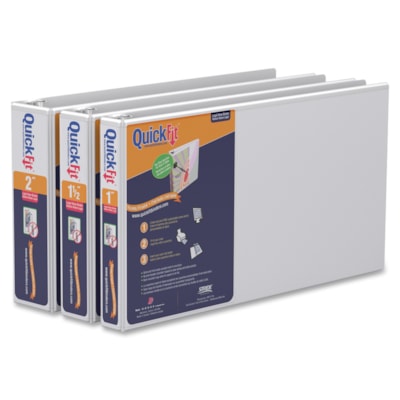 QuickFit - Reliure Deluxe QuickFit à anneaux ronds pour tableur juridique - 2 po (50,80 mm) Capcité du classeur - format légal - format 8 1/2 po (215,90 mm) x 14 po (355,60 mm) - 475 Capacité en feuilles - 3 Ring(s) - Fastener(s) : Anneau rond - Pocket(s) : 2, Avant et arri HEAVY-DUTY COMMERCIAL GRADE CO 
