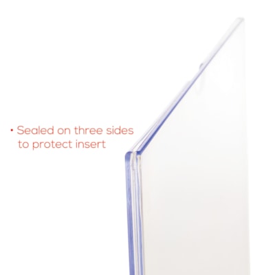 Deflecto - Porte-panneau de bureau - hauteur de 11 po (279,40 mm) x largeur de 8,50 po (215,90 mm) - clair - 1 chaque CHARGE PAR LA HAUT 8-1/2" X 11" - CLAIR