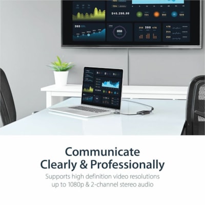 StarTech.com Câble A/V StarTech.com - HDMI/Mini-phone/USB/VGA - pour Périphérique audio/vidéo, Ultrabook, Ordinateur Portable, Projecteur, Moniteur, TV - 1 Pack - HDMI/Mini-phone/USB/VGA pour Périphérique audio/vidéo, Ultrabook, Ordinateur Portable, Pr  Ã  VGA   avec discrete audio output-hdmi Ã  VGA e