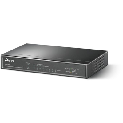 TP-Link TL-SG1008P Ethernet Switch - 8 Ports - Gigabit Ethernet - 10/100/1000Base-T - 2 Layer Supported - 5.40 W Power Consumption - 64 W PoE Budget - Twisted Pair - PoE Ports - Black - Desktop - 3 Year Limited Warranty  