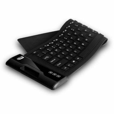 Adesso SlimTouch 232 Antimicrobial Waterproof Flex Keyboard (Full Size) - Cable Connectivity - USB Interface - 120 Key(s) - Multimedia, Internet, Email, Windows Key Hot Key(s) - Rugged - English (US) - QWERTY Layout - Computer - PC, Windows - Industrial Silicon Rubber Keyswitch - Black BD W/ HOT 