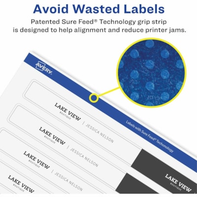 Avery® Durable White Wraparound Labels 9-3/4" x 1-1/4" , Permanent Adhesive, for Laser and Inkjet Printers - Waterproof - 9 3/4" (247.65 mm) Width x 1 1/4" (31.75 mm) Length - Permanent Adhesive - Rectangle - Inkjet, Laser - Matte - White - Film - Water Resistant - Print-to-the Edge, Permanent A 1 1/4" X 9 3/4" 40 LABELS  WHITE  WATER-RESIST