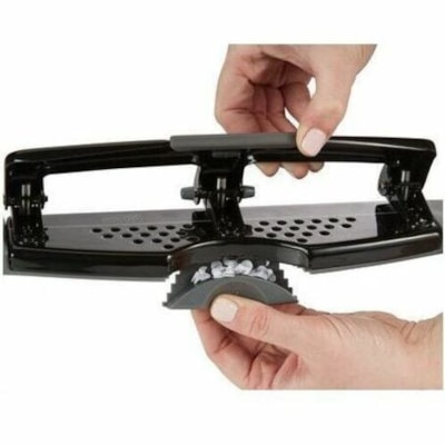 Swingline SmartTouch Low-Force 3-Hole Punch - 3 Punch Head(s) - 20 Sheet - 9/32" (7.11 mm) Punch Size - Metal - 4.50" (114.30 mm) x 12" (304.80 mm) x 4.40" (111.76 mm) - Black, Gray 3-HOLE PUNCH 20 SHEET CAPACITY