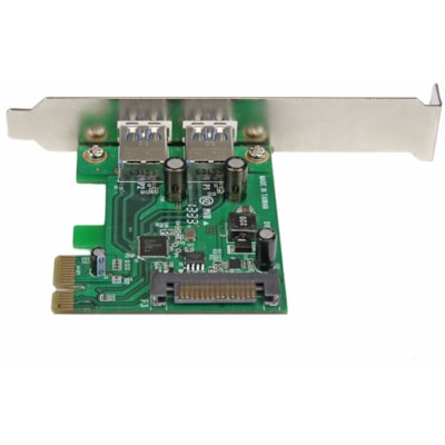 StarTech.com 2 Port PCI Express (PCIe) SuperSpeed USB 3.0 Card Adapter with UASP - SATA Power - 5Gbps - Add 2 SuperSpeed USB 3.0 ports with SATA power to your PCI Express-enabled PC - 2 Port PCI Express (PCIe) USB 3.0 Card Adapter with UASP - SATA Power - Dual Port USB 3 PCIe Controller - PCI Expres  BOPT 