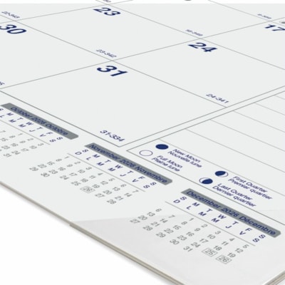 Blueline 2026 Net Zero Carbon 12-Month Monthly Desk Pad/Calendar - January to December - 22" x 17" - Bilingual - Julian Dates - Yearly, Daily, Monthly - 12 Month - January 2026 to December 2026 - 1 Month Single Page Layout - 22" (558.80 mm) x 17" (431.80 mm) Sheet Size - Twin Wire - Desk Pad - Chipb  