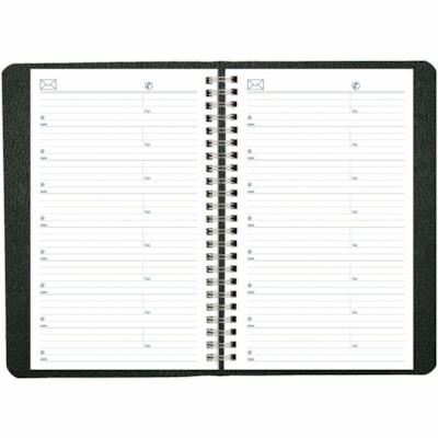Blueline 2026 Net Zero Carbon 12-Month Weekly Planner - January to December - 8" x 5" - Black - Bilingual - Weekly - 12 Month - January 2026 to December 2026 - 7:00 AM to 6:00 PM - Monday - Friday - 5" (127 mm) x 8" (203.20 mm) Sheet Size - Twin Wire - Black - Paper - Appointment Schedule, Soft Cove  