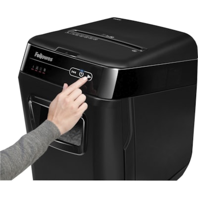 Fellowes AutoMax(tm) 200C Auto Feed Shredder - Non-continuous Shredder - Cross Cut - 10 Per Pass - for shredding Staples, Paper Clip, Credit Card, CD, DVD, Junk Mail, Paper - 0.2" (3.97 mm) x 1.5" (38.10 mm) Shred Size - P-4 - 2.20 in/s (55.88 mm/s) - 9" (228.60 mm) Throat - 12 Minute Run Time -  200 SHEET CROSS CUT 8.5 GAL SHRED SIZE 0.16MM X 1.5MM