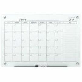 Quartet Infinity Magnetic Glass Monthly Planner Board, 3' x 2' - Monthly - 1 Month - White - Tempered Glass - 24" (609.60 mm) Height x 36" (914.40 mm) Width - Magnetic, Stain Resistant, Ghost Resistant, Reusable, Scratch Resistant, Dent Resistant, Durable, Marker Tray INFINITY CALENDAR BOARDS 