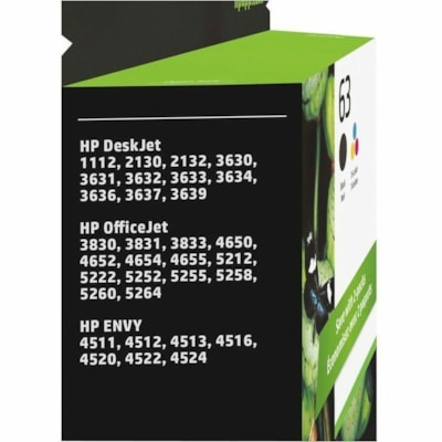 HP 63XL Original Ink Cartridge - Single Pack - Inkjet - High Yield - 430 Pages - Black - 1 Each ENVY 4520  OFFICEJET 4650 480 PG YIELD