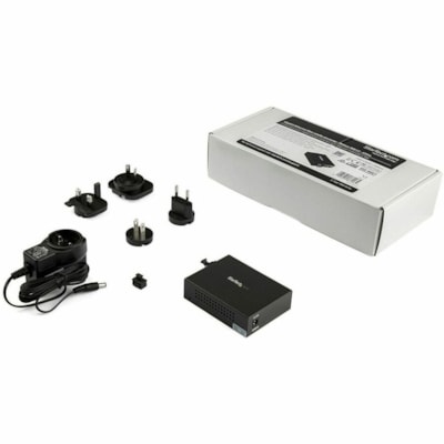StarTech.com Gigabit Ethernet Fiber Media Converter - Compact - 850nm MM LC - 550m - With MM SFP Transceiver - Convert and extend different networks over a Gigabit fiber cable connection up to 550m / 1804 ft - Gigabit Ethernet fiber media converter with SFP transceiver - Compact - 10/100/1000 networ  