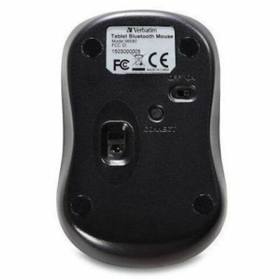 Verbatim Bluetooth Wireless Tablet Multi-Trac Blue LED Mouse - Graphite - Blue LED/Optical - Wireless - Bluetooth - 1600 dpi - Scroll Wheel - 3 Button(s) - Symmetrical - 1 Each OPTICAL MULTI-TRAC BLUE LED