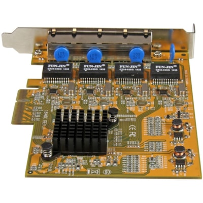 StarTech.com 4-Port PCI Express Gigabit Network Adapter Card - Quad-Port PCIe Gigabit NIC - Add four Gigabit Ethernet ports to a client, server or workstation through one PCI Express slot - 4-Port PCI Express Gigabit network adapter card - Quad-port Gigabit NIC - Network card w/ 4x 10/100/1000 RJ45   
