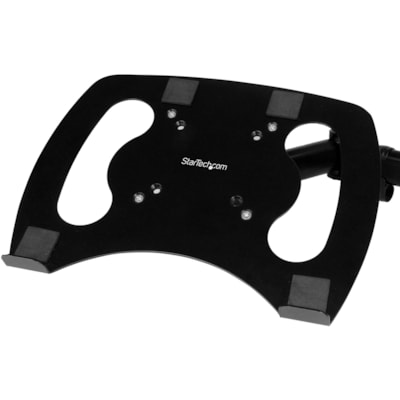 StarTech.com Laptop Monitor Stand, Computer Monitor Stand, Articulating, VESA Mount Monitor Desk Mount, For up to 27"(17.6lb/8kg) Displays - Raise your laptop & monitor off your desk, to create a dual-display workspace and increase productivity - Single Monitor Arm with Laptop Stand - Works on all V  CPNT 