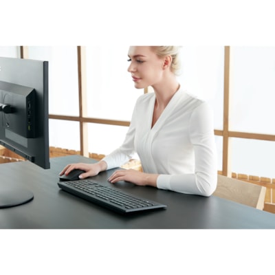 Lenovo Professional Wireless Keyboard and Mouse Combo - USB Wireless RF 2.40 GHz Keyboard - English (US) - Black - USB Wireless RF Mouse - Laser - 1600 dpi - Scroll Wheel - Black - Media Center Hot Key(s) - Symmetrical - AA - Compatible with PC SE 