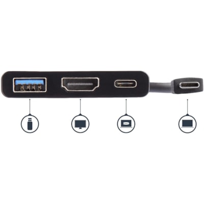 StarTech.com USB C Multiport Adapter with HDMI 4K & 1x USB 3.0 - PD - Mac & Windows - USB Type C All in One Video Adapter - Expand the connectivity of your laptop or MacBook with this USB-C multiport adapter with HDMI - USB C HDMI Multiport Adapter - USB Video Adapter - USB Type C Multiport Adapter  HPERP 