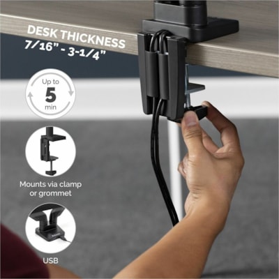 Fellowes Platinum Series Dual Monitor Arm - 2 Display(s) Supported - 46" Screen Support - 40 lb (18143.69 g) Load Capacity - 1 Each DESK MOUNT 